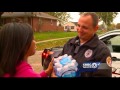 Woman brings officer to tears with gift of food, water