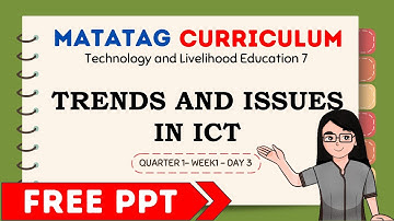 TLE 7 Q1W1D3 LESSON: TRENDS AND ISSUES IN ICT