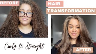 Hair Transformation Curly To Straight Loreal Steam Pod Review