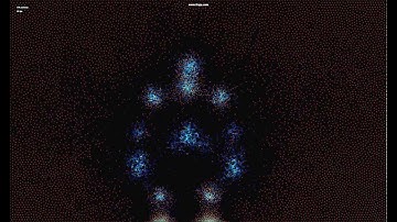 Kinect-controlled particle system (one person, repulsive forces)