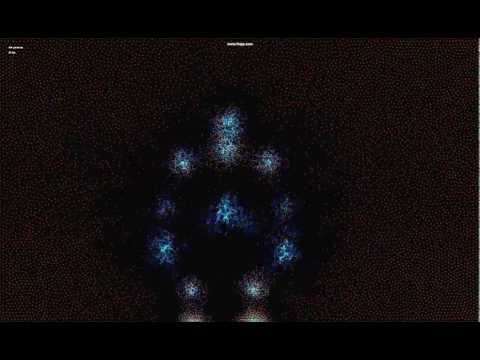 Kinect-controlled particle system (one person, repulsive forces)