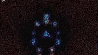 Kinect-controlled particle system (one person, repulsive forces)
