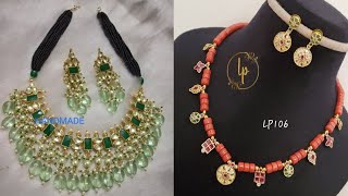 latest Kundan,pearl jewellery collection with prices and contact details,onegramgold beads jewellery