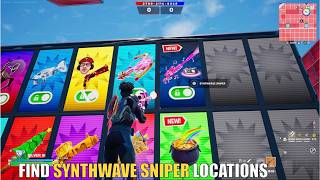 SUPER RED VS BLUE TYPICAL GAMER MAP FORTNITE - FIND SYNTHWAVE SNIPER LOCATIONS