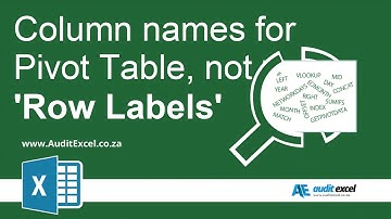 Pivot Table shows row labels instead of field name