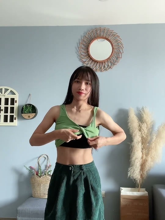 Biến áo 2 dây croptop thành bikini đi tắm biển chỉ trong 2 phút #xuhuong#trend