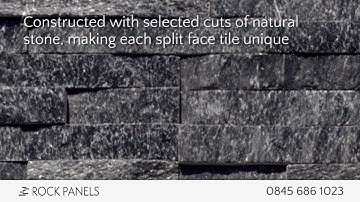 Black Quartzite Split Face Tiles - Quartzite Split Face Mosaic - Stone Wall Cladding - Rock Panels