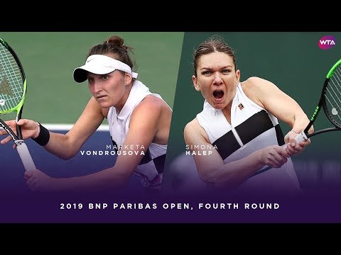 Marketa Vondrousova vs. Simona Halep | 2019 BNP Paribas Open Fourth Round | WTA Highlights