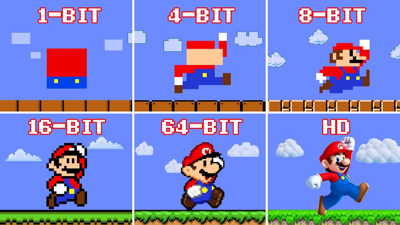 Super Mario Bros 1 BIT Vs 8 BIT Vs 32 BIT Vs HD Challenge 2TB STORY super-mario-bros-1-bit-vs-8-bit-vs-32-bit-vs-hd-challenge-2tb-story