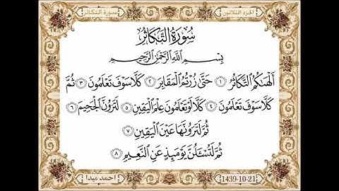 سورة التكاثر، مكتوبة، حسن صالح، بدون اعلانات