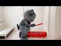パンチバッグで遊んだにゃ〜✝️