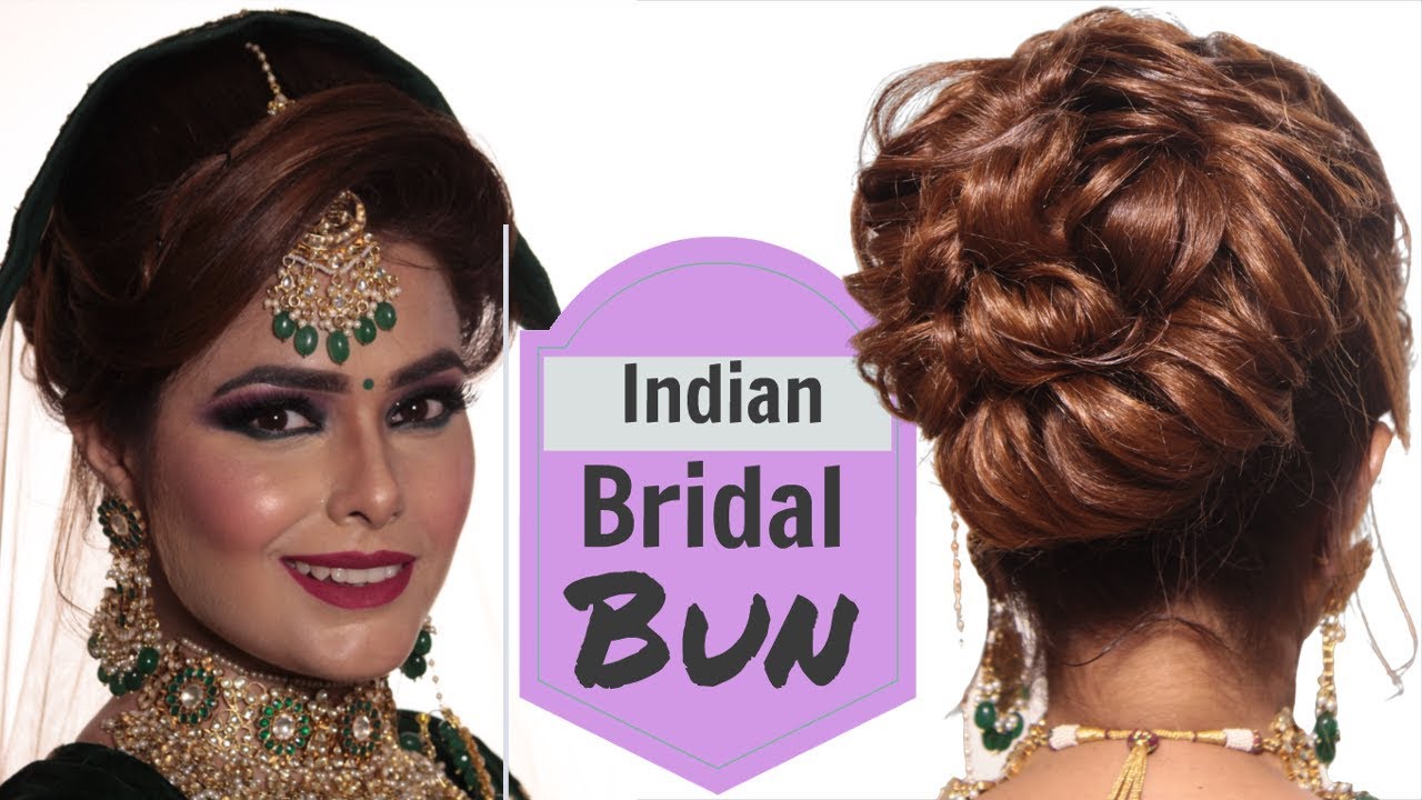 easy bridal bun tutorial - step by step indian bridal hairstyle - wedding  hairstyle