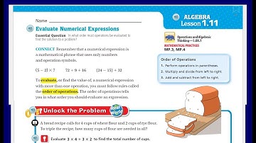 Go Math 5th Grade Lesson 1.11 Evaluate Numerical Expressions