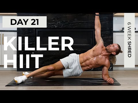 Day 21: 40 Min FAT BURNING WORKOUT [Full Body HIIT CARDIO] No Equipment, No Repeats // 6WS1