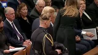 Former Presidents and guests mingle before George H.W. Bush funeral
