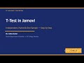 T-Test in Jamovi: Independent, Paired &amp; One Sample — Step by Step