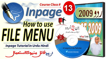 File Menu in Inpage Urdu 💖 Course Tutorial Class 13