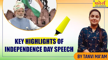KEY HIGHLIGHTS OF INDEPENDENCE DAY SPEECH 2022 BY TANVI ,MAAM