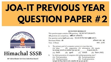 JOA-IT Old Question Paper-2 | Junior Office Assistance Solved Paper | TIMS Academy