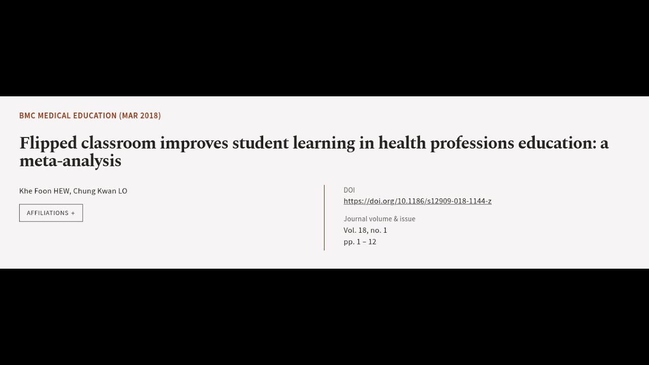 Flipped classroom improves student learning in health professions ...