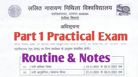 Lnmu part 1 practical exam routine 2021