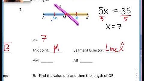 1.7 Lesson Video - Midpoint and Segment Bisector