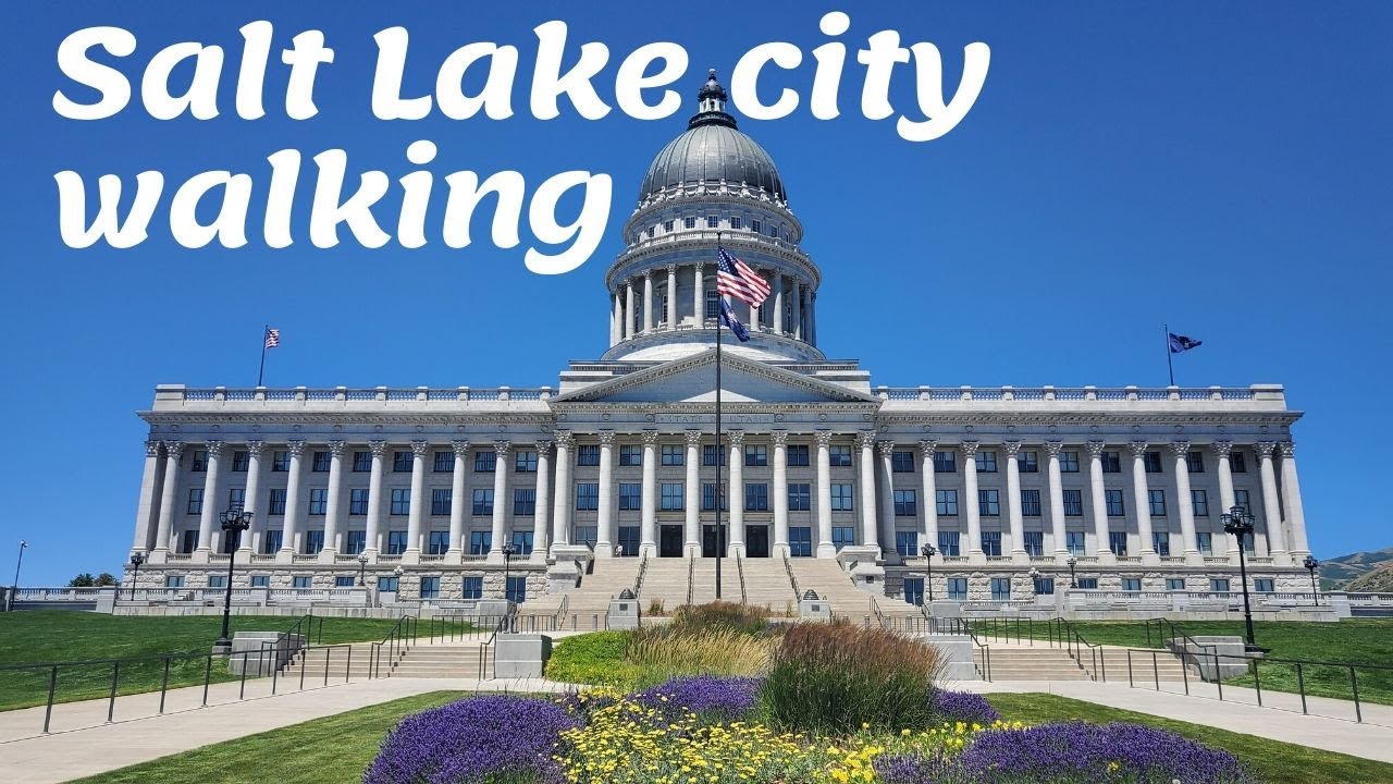 4K Walking - Salt Lake City State capitol, Temple square, City Creek Center