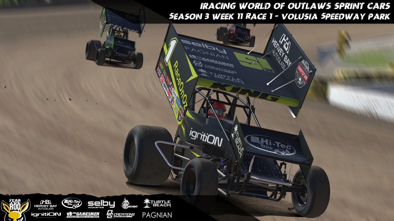 iRacing World Of Outlaws Sprint Car Series - Season 3 Week 11 Race 1 @ Volusia Speedway Park