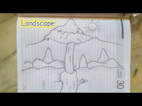 How To Draw Landscape | Landscape Drawing Easy Beautiful | Drawing Of