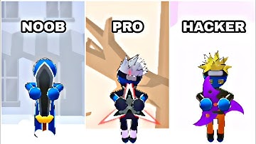 Noob vs Pro vs Hacker - Stickman Teleport Master 3D - GamePlay