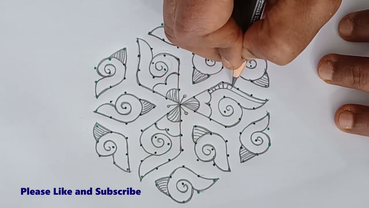 15 to 8 middle line dots Radhasaptami muggu.