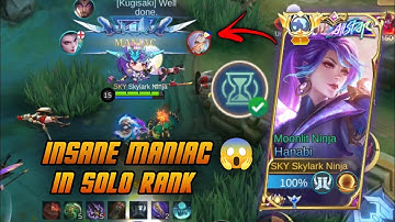 INSANE MANIAC 😱 WITH HANABI IN SOLO RANK!! - HANABI BEST BUILD & EMBLEMS FOR 2023 | MLBB