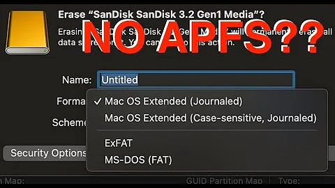 No APFS? on Format SSD?