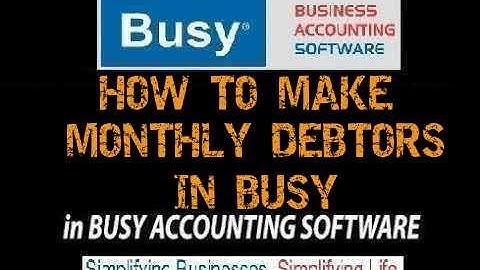 How to make monthly debtor list in busy || HOW TO GET A DEBTOR MONTHWISE BALANCE IN BUSY ||