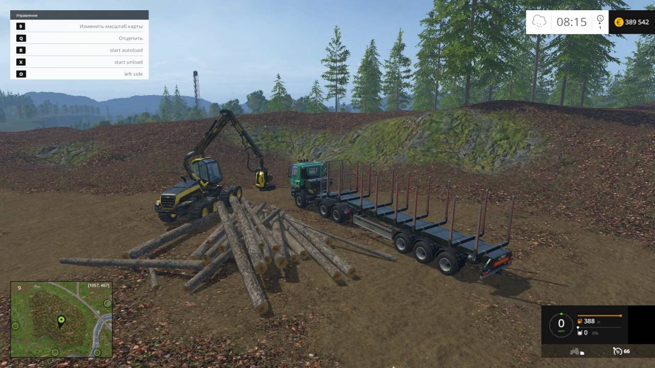 Мод прицеп Flieg Timber Runner Auto Load Wood with Rear hitch v 0.3.0 Farming Simulator 2015
