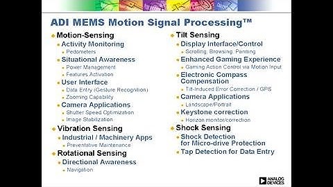 Webinar: Detecting Five Distinct Motions with ADI MEMS Inertial Sensors