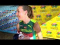 FSU alum Linden Hall after winning relay gold at 2026 World XC in Tallahassee