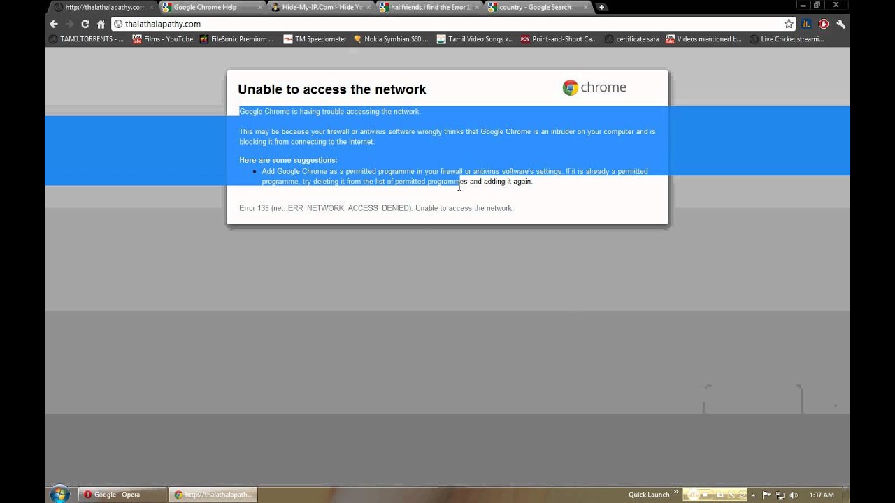 google chrome cannot connect to internet