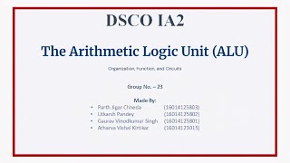 The Arithmetic Logic Unit (ALU)
