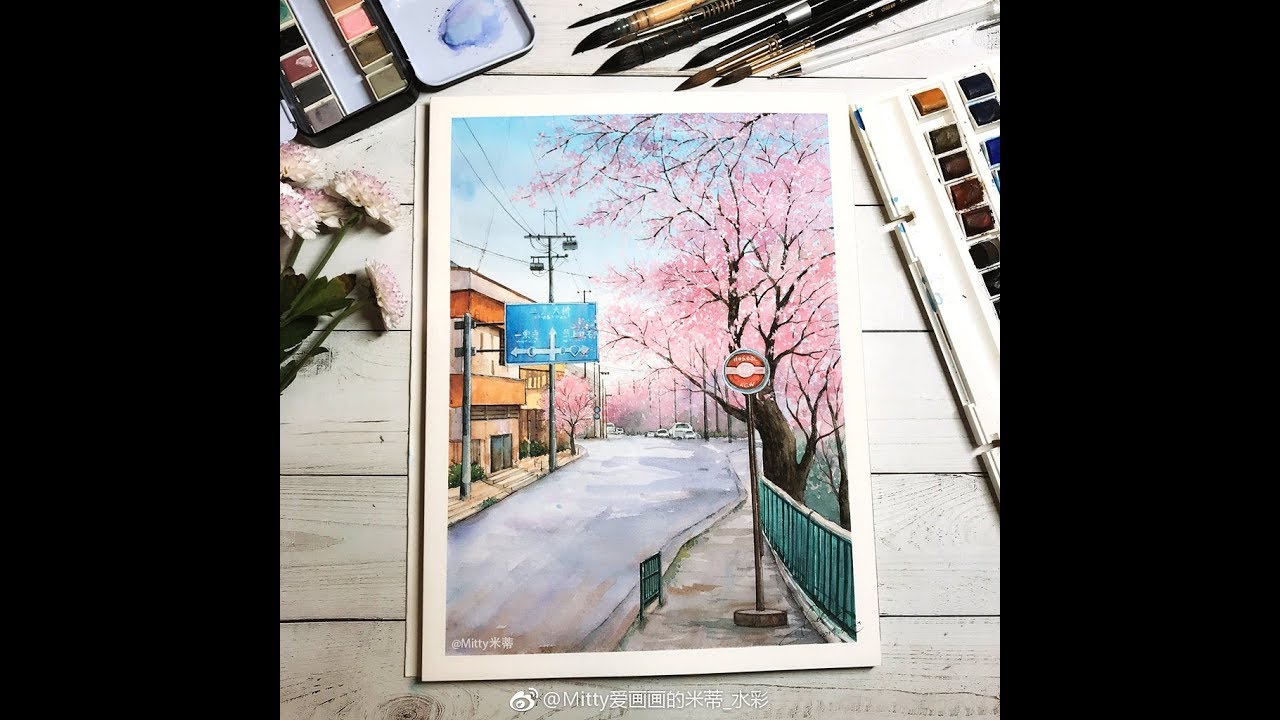 米蒂水彩风景 浪漫的 桜の季節 水彩教程 Painting Cherry Blossoms With Watercolor Watercolor Tutorial Youtube 米蒂水彩风景 浪漫的 桜の季節 水彩教程 Painting Cherry Blossoms With Watercolor Watercolor Tutorial Youtube