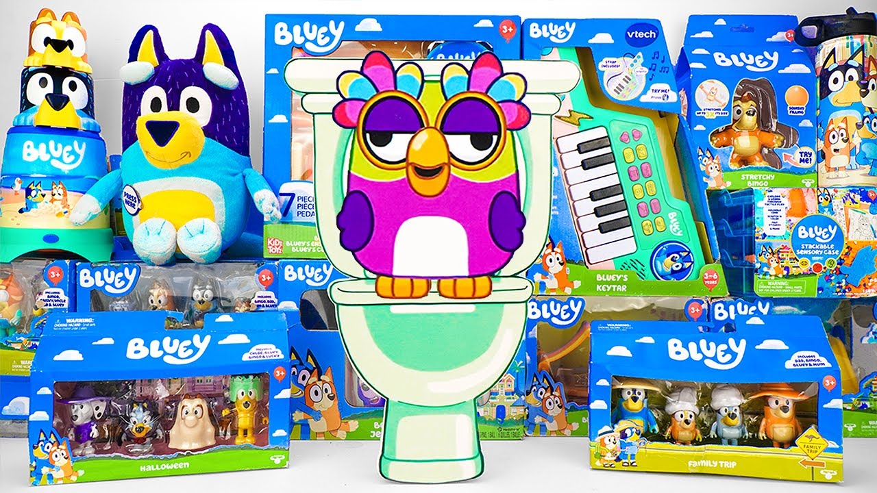Bluey Toy Collection Unboxing Review 💙 Mystery Chattermax Box & Bluey ...