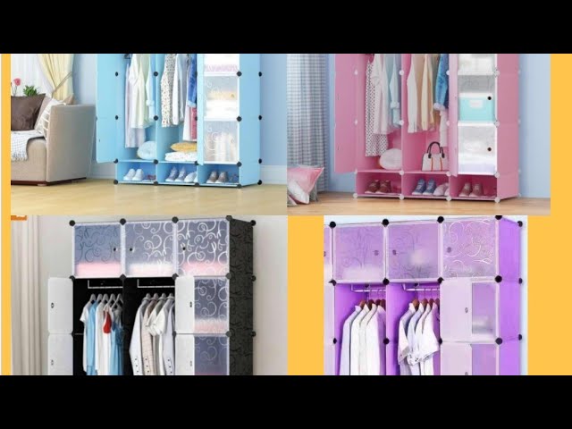 12-Cube Portable Closet, Plastic Wardrobe with Doors & 2 Hangers