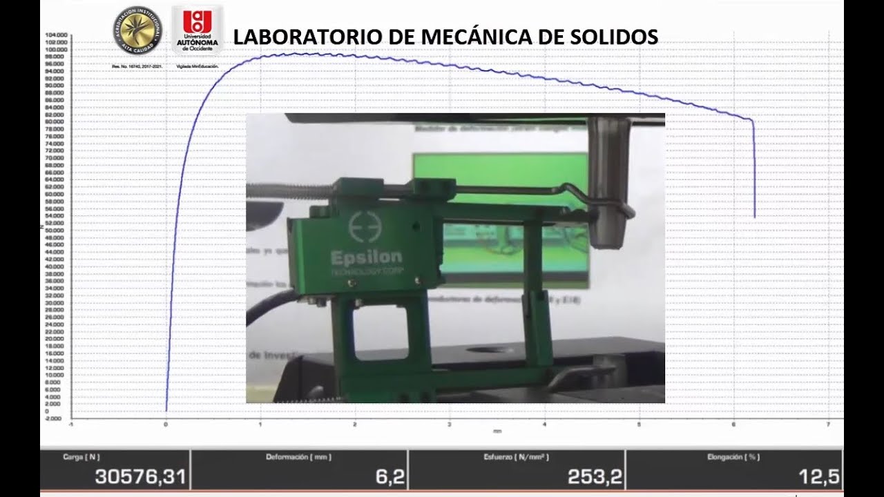 Ensayo de tracción ASTM E8 ACERO - YouTube
