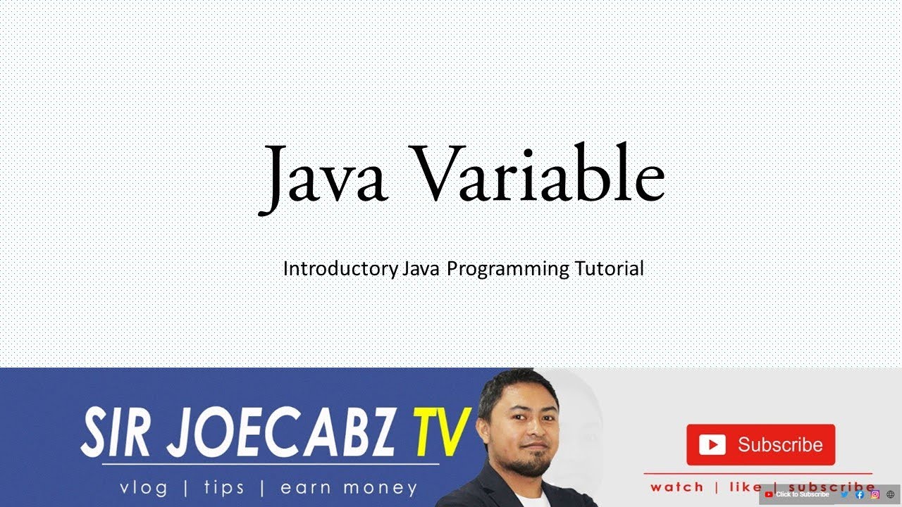 Java Programming Tutorial 2 - Java Variable @SirJoeCabzTV #java # ...