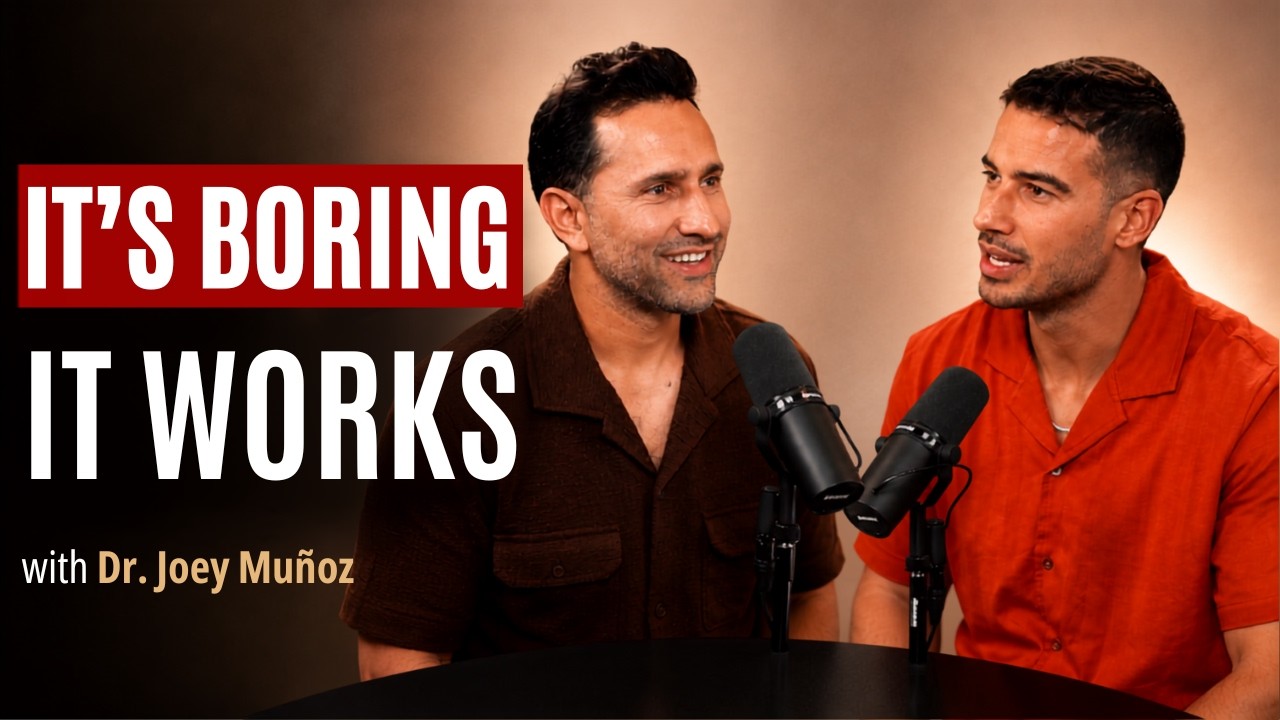 Today on The Dhru Purohit Show, Dhru sits down with nutrition scientist, published researcher, and fitness coach Dr. Joey Munoz. Dr. Munoz shares his practical 5-step framework to lose up to 20 pounds in 90 days without crash dieting or cutting out entire food groups. He opens up about growing up overweight and how overcoming emotional eating shaped his life’s mission. Dr. Munoz breaks down how to calculate a sustainable calorie deficit, the exact strength training and protein requirements for adults over 40, strategies to prevent muscle loss while shedding fat, and mindset tools to stay consistent when life gets off track.Dr. Joey Munoz, PhD, holds a doctorate in Nutritional Sciences from Florida State University and is a published researcher specializing in nutrition and chronic disease prevention. He is the founder of Strong Standard, an online coaching company that has helped over 1,000 adults transform their metabolic health, lose fat, and build muscle through sustainable, fundamental habits. Dr. Joey reaches an audience of over 400,000 across social media and hosts The Dr. Joey Munoz Show, empowering people to transform their lives without extreme restriction.In this episode, Dhru and Dr. Munoz dive into:
(00:00) Introduction: The 90-Day Fat Loss Roadmap
(2:49) The Single Question That Guarantees Success
(6:38) Why Trying to Lose 20 Lbs Fast Backfires
(10:35) Fat Loss vs. Weight Loss
(13:57) Mindset Traps Sabotaging Your Metabolism
(27:33) Do You Really Need to Count Calories?
(32:34) How to Calculate Your Daily Calorie Needs
(39:04) The Easiest Way to Create a Sustainable Calorie Deficit
(44:55) Why Scale Weight Lies
(50:39) The Accountability Framework
(55:34) How to Cut Calories Without Feeling Starved
(1:03:24) Fat Loss During Perimenopause & Menopause
(1:12:14) The Best Training Routine for Long-Term Fat Loss
(1:30:35) The Most Underrated Fat Loss Habit
(1:32:57) The Ideal Protein & Fiber Meal Formula for Satiety
(1:41:33) How to Build a Feedback Loop
(1:47:01) Where to Learn More
(1:50:00) Final ThoughtsAlso mentioned in this episode:
-Mayo Clinic Calorie Calculator: https://www.mayoclinic.org/healthy-lifestyle/weight-loss/in-depth/calorie-calculator/itt-20402304
-MyFitness Pal Calorie Tracker: https://www.myfitnesspal.com/
-Try This Newsletter on Sleep Consistency: https://trythis.dhrupurohit.com/p/try-this-4-big-shares-for-your-week-a07cFor more on Dr. Munoz, follow him on:
-Facebook: https://www.facebook.com/dr.joeymunoz/
-Instagram: https://www.instagram.com/dr.joeymunoz/
-Threads: https://www.threads.com/@dr.joeymunoz
-LinkedIn: https://www.linkedin.com/in/joseph-munoz-a09a27295/
-YouTube: https://www.youtube.com/@dr.joeymunoz
-Apple Podcasts: https://podcasts.apple.com/sg/podcast/the-dr-joey-munoz-show/id1682712214
-Spotify: https://open.spotify.com/show/3M4aWBhsrngkmujBxQrBuN
-Website: https://strongstandard.com/Sponsors: https://dhrupurohit.com/sponsors/This episode is brought to you by
-Tiny Health: http://tinyhealth.com/dhru
-Bon Charge: http://boncharge.com/dhru
-Branch Basics: https://branchbasics.com
-Dose: http://dosedaily.co/DHRURight now, Tiny Health is offering my community their biggest offer yet: $50 off your first gut health test. Just head to tinyhealth.com/dhru for $50 off your first test. Your gut has a story to tell; Tiny Health helps you understand what it's saying.Bon Charge is offering my community 15% off their Red Light mask. Just go to boncharge.com/dhru and use code DHRU to save 15%.Branch Basics is now available nationwide at Target and Target.com. Shop their lineup of safer cleaning essentials including laundry detergent, surface cleaners, dishwasher tablets, and stain remover during your next Target run. And if you're grabbing the Premium Starter Kit, you can get 15% off at BranchBasics.com with my code DHRU.Support your liver with one simple daily habit. Visit dosedaily.co/DHRU and use code DHRU to get 35% off your first subscription.Sign up for Dhru’s Try This Newsletter: https://trythis.dhrupurohit.com/