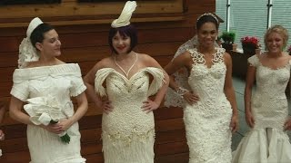 Stunning wedding dresses created out of toilet paper!