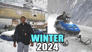 GTA San Andreas Winter Mod 2024 - ICE and SNOW Everywhere (Realistic)