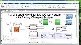 P&amp;O Based MPPT BUCK converter with battery charging system