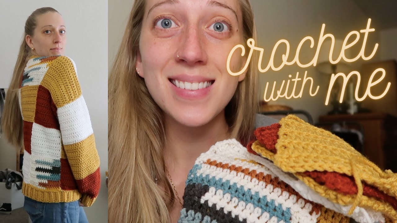 crochet vlog | winging a patchwork sweater! - YouTube