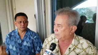 David Lujan speaks with media